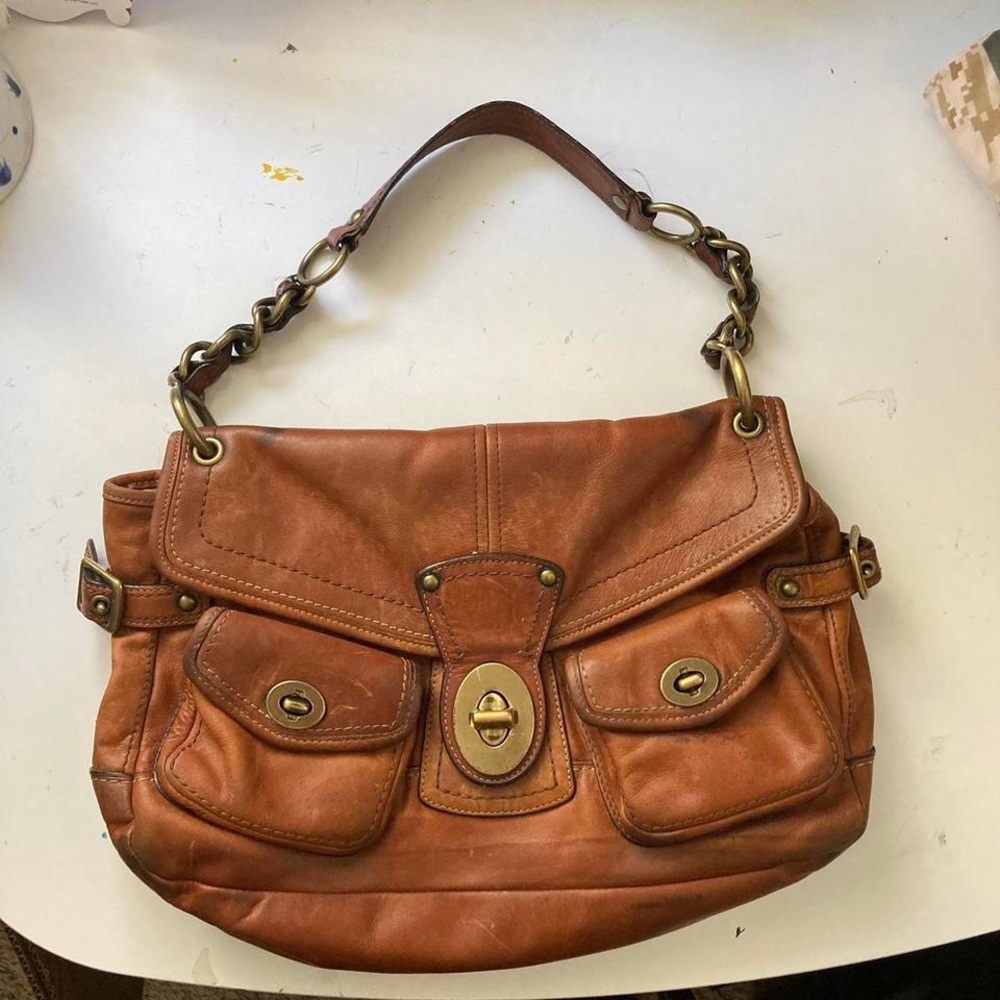 Brown coach cargo bag.